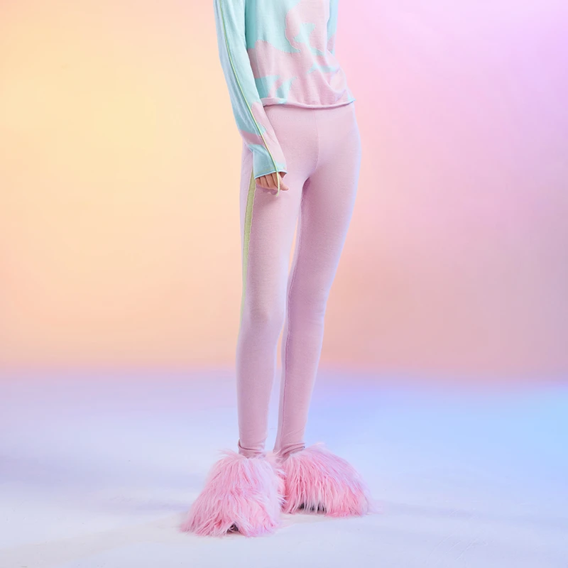 洲升/CHAURISING精纺绵羊毛瑜伽裤打底裤22093132保暖运动针织