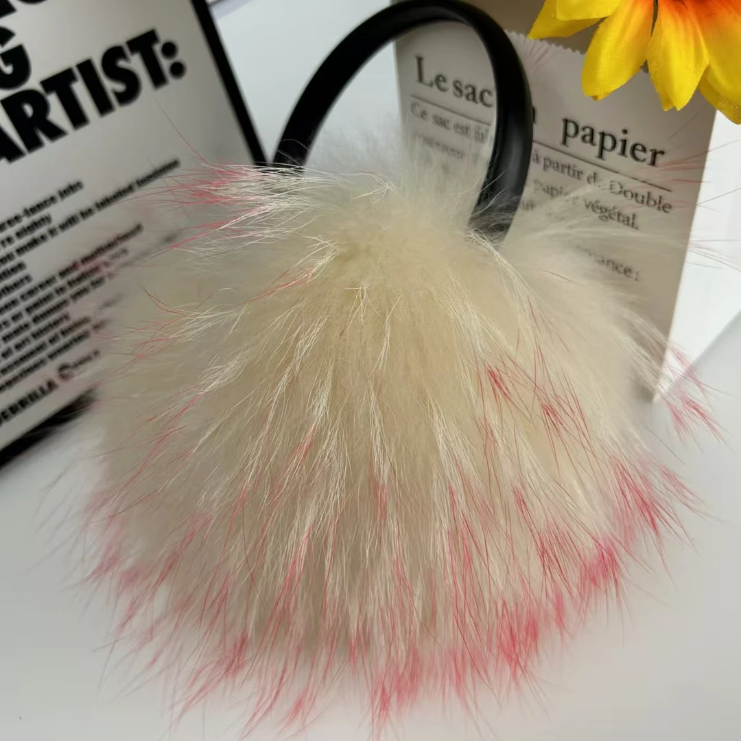 貉子毛护耳可爱毛绒耳罩真毛耳捂保暖防冻耳套男女冬季