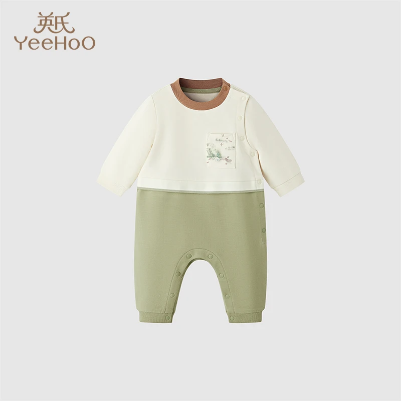 【商场同款】英氏男宝女宝童装新生儿连体衣春季婴儿衣服2024新款