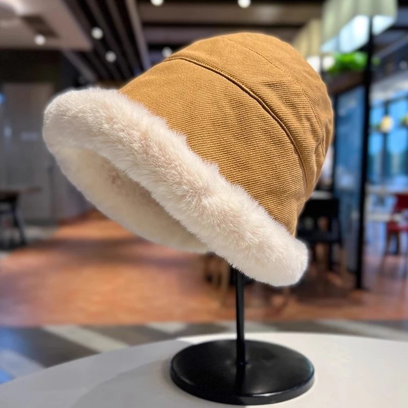 【保暖搭子】女秋冬季韩版潮防寒风卷边护耳双面戴盆帽2024年显脸小