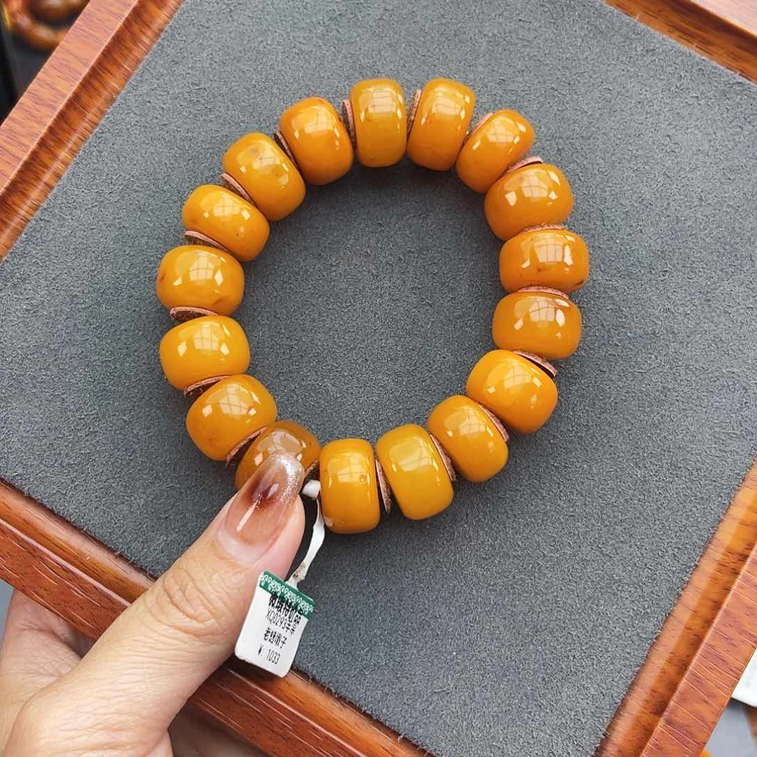 琥珀手链未镶嵌17m 老蜡