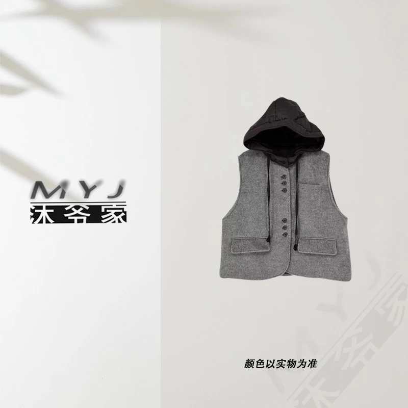 【不忘初心】D251休闲百搭时尚连帽秋冬宽松保暖马甲