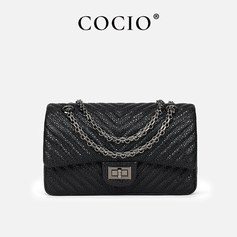 COCIO时尚百搭鱼子酱链条单肩包CF-255