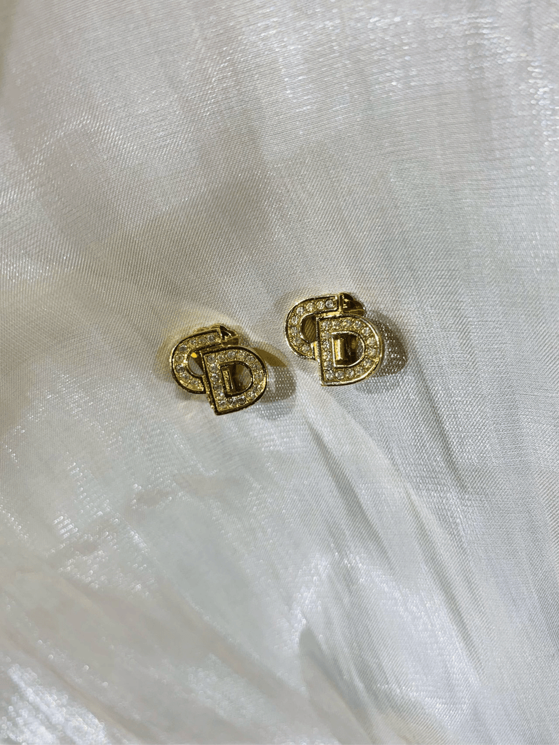 95新 DIOR/迪奥 迪奥cd logo钻耳夹