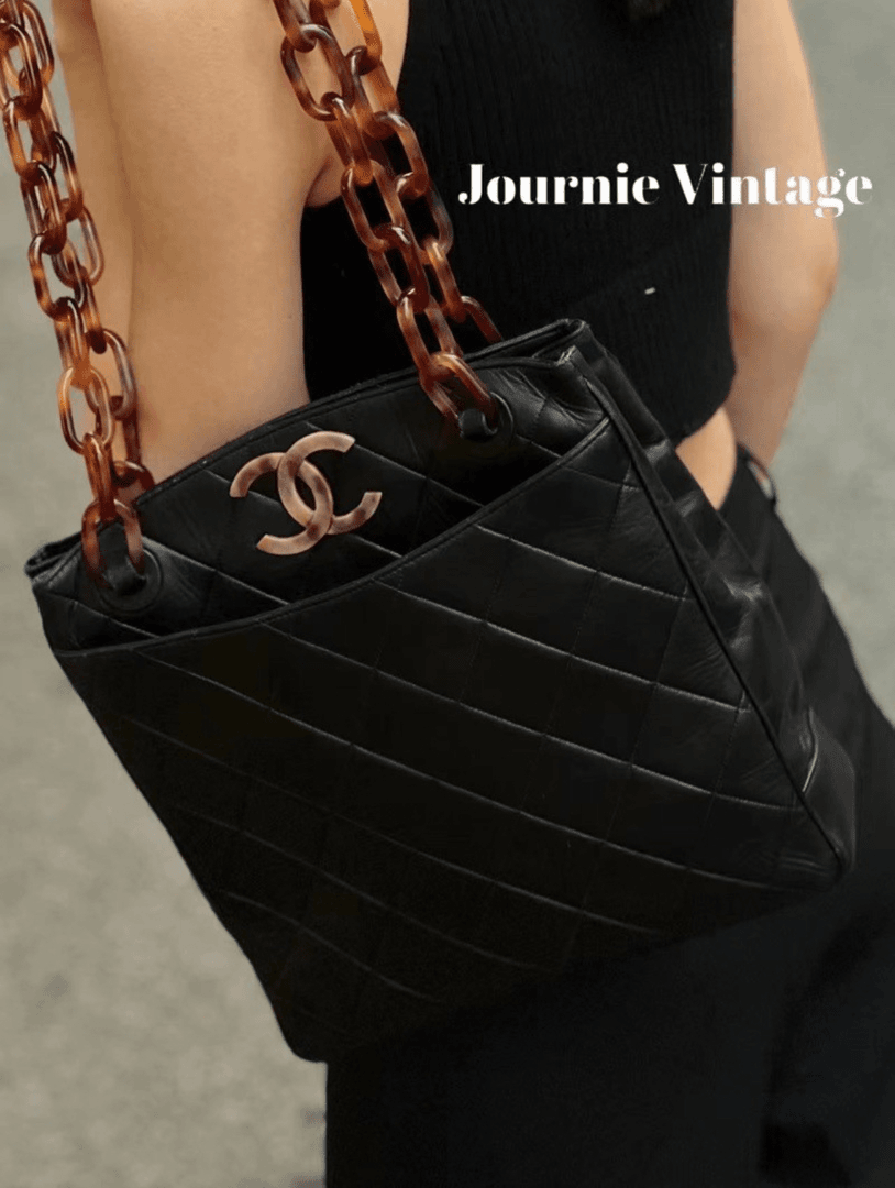 95新 Chanel/香奈儿 Chanel 黑色琴谱托特包