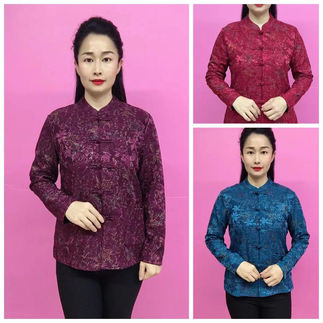 敏中老年妈妈款提花外套