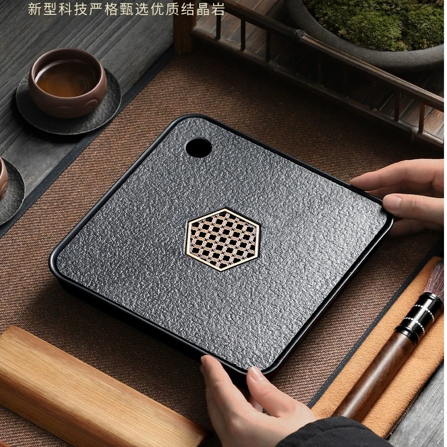 陶福气 临时实用型小号塑料蓄水茶盘茶托盘 简约百搭茶台不发霉