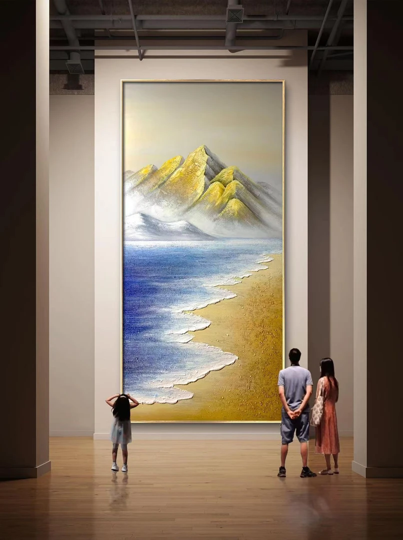 【金山银山】纯手绘油画现代家居装饰画走廊玄关轻奢简约系列挂画