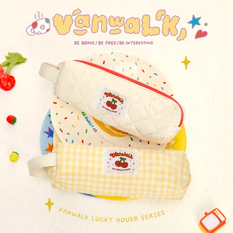 VANWALK lucky house 自制学生笔袋文具盒简约拉链收纳文具铅笔袋