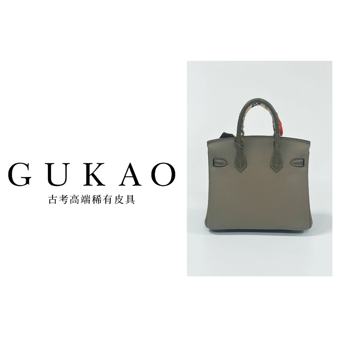 GUKAO手工高定2025新款女士真皮鳄鱼皮牛皮羊皮手提包3031HC-2