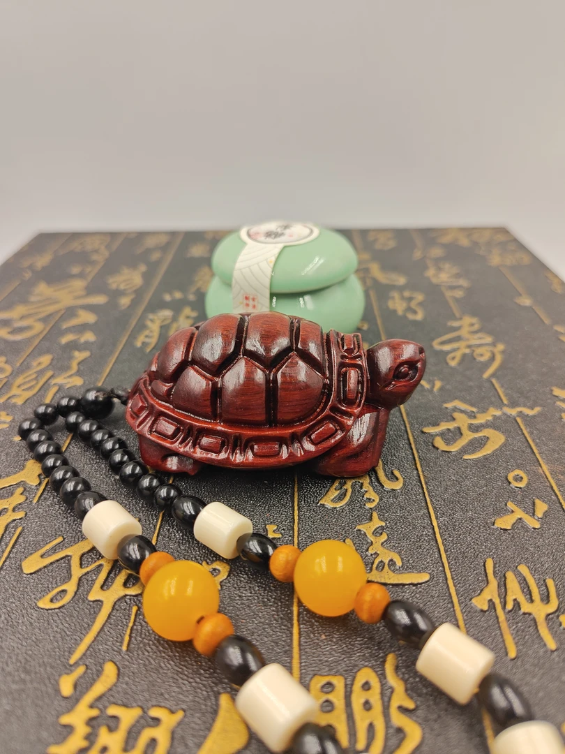 紫檀长寿龟手把件（实木原木原色无漆无蜡）