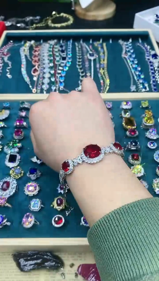 【闪购商品】红宝石手链银S925镶嵌434