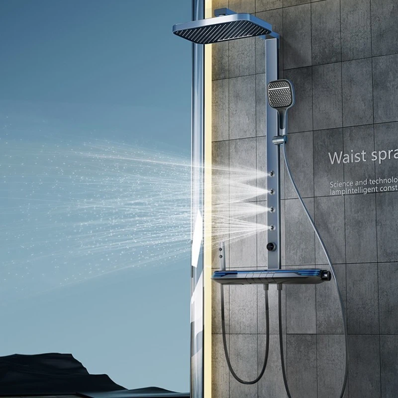 无品牌腰喷恒温淋浴花洒套装超大置物台背喷家用多功能增压花洒