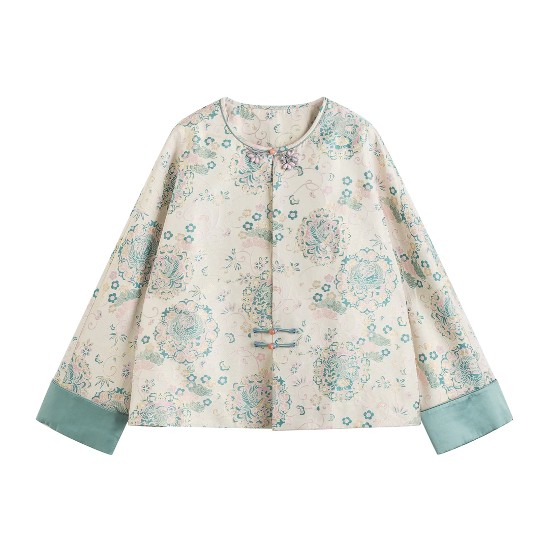 【苏念】中式桑蚕丝短外套古风高端百搭禅意民族风上衣时尚通勤新款