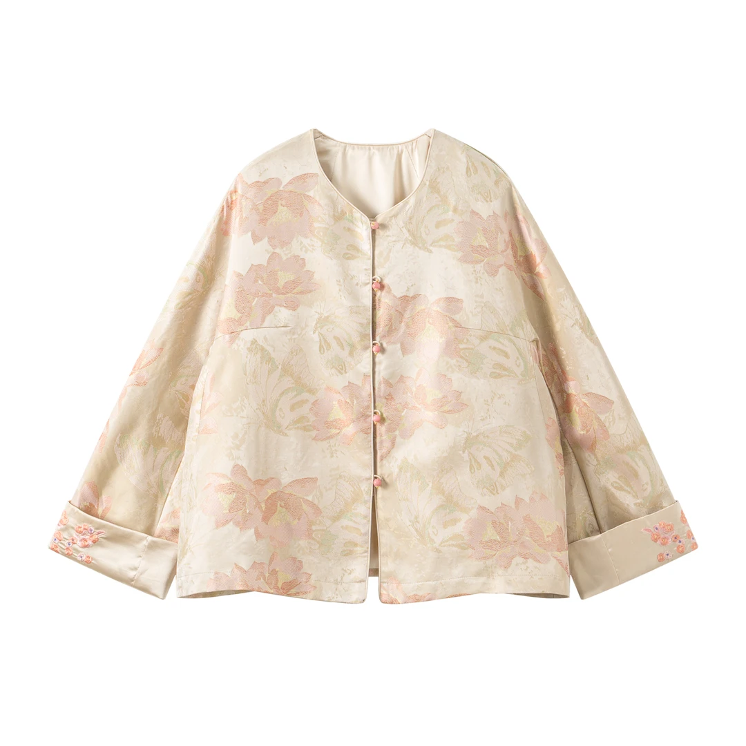 【思渺】古风时尚轻奢桑蚕丝秋季小众外套新中式优雅高端上衣新款
