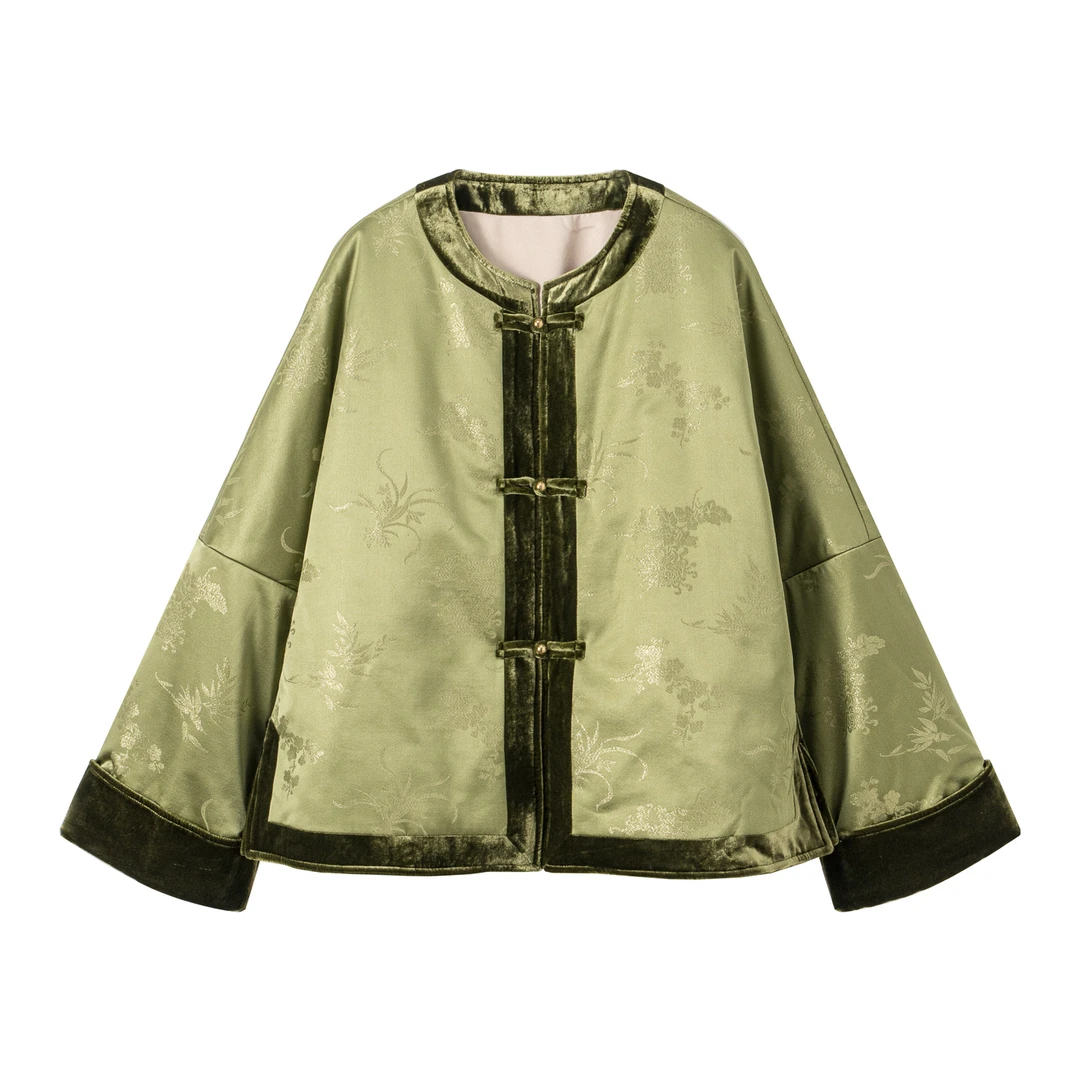 【温芮】新中式精致出街轻奢桑蚕丝秋冬棉衣小众通勤百搭时尚新款