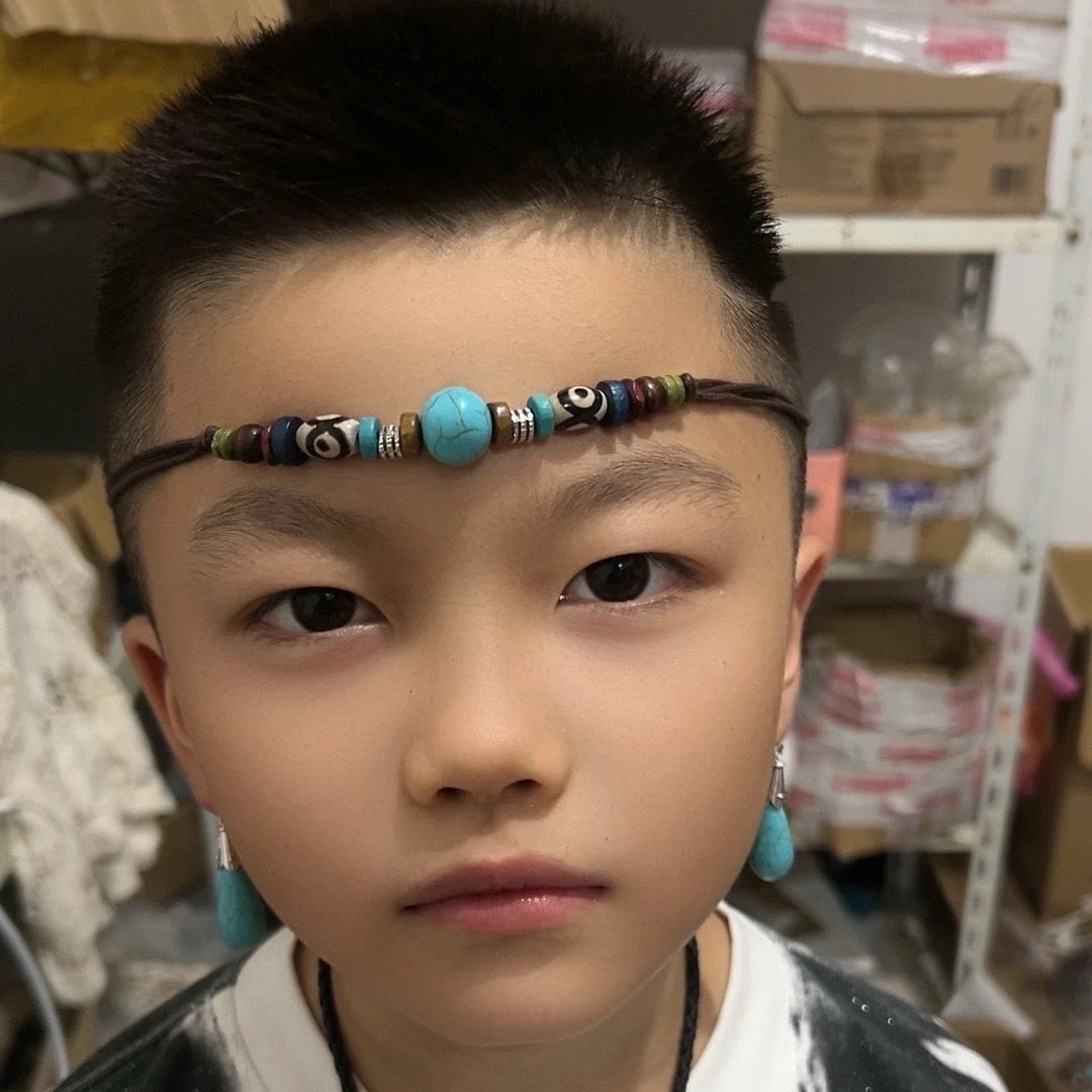 锌合金吊坠 内蒙古民族风藏族头饰藏式男女发带额饰旅拍抹额头带