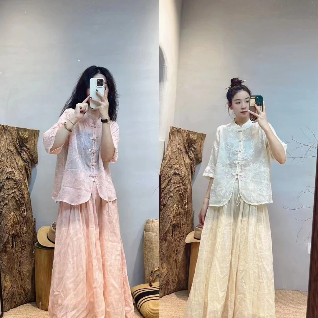 欣益家新款韩版抽绳双层苎麻半身裙（双层大裙摆）—112