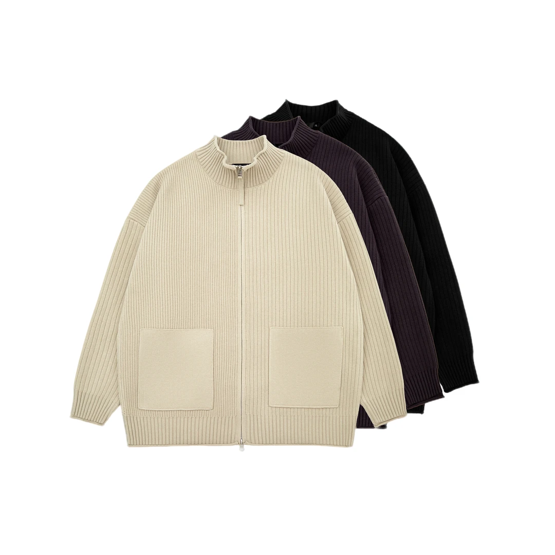 情侣款纯色针织毛衣秋季宽松百搭外套24615