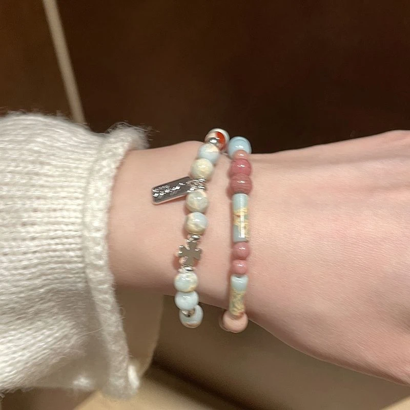 最恋 非金属手链 串珠手链小众设计感弹力手串轻奢网红气质手饰
