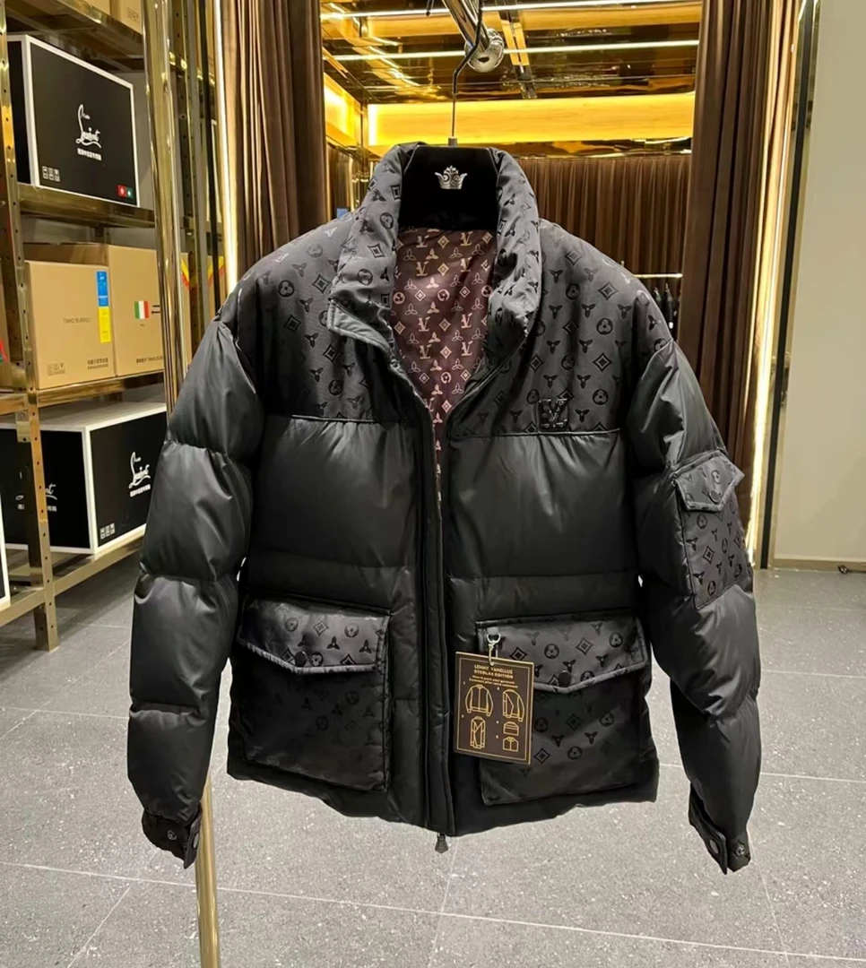 潮牌男装冬季新款外套男士时尚保暖防寒立领羽绒衣LUYI-97
