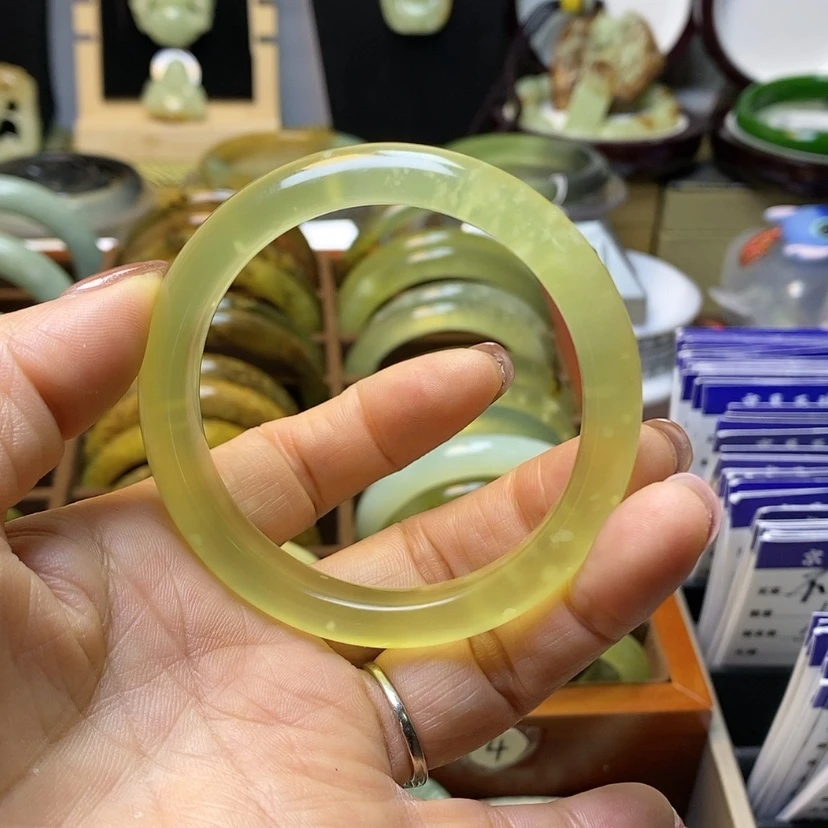 【闪购商品】蛇纹石玉手镯合金天*
