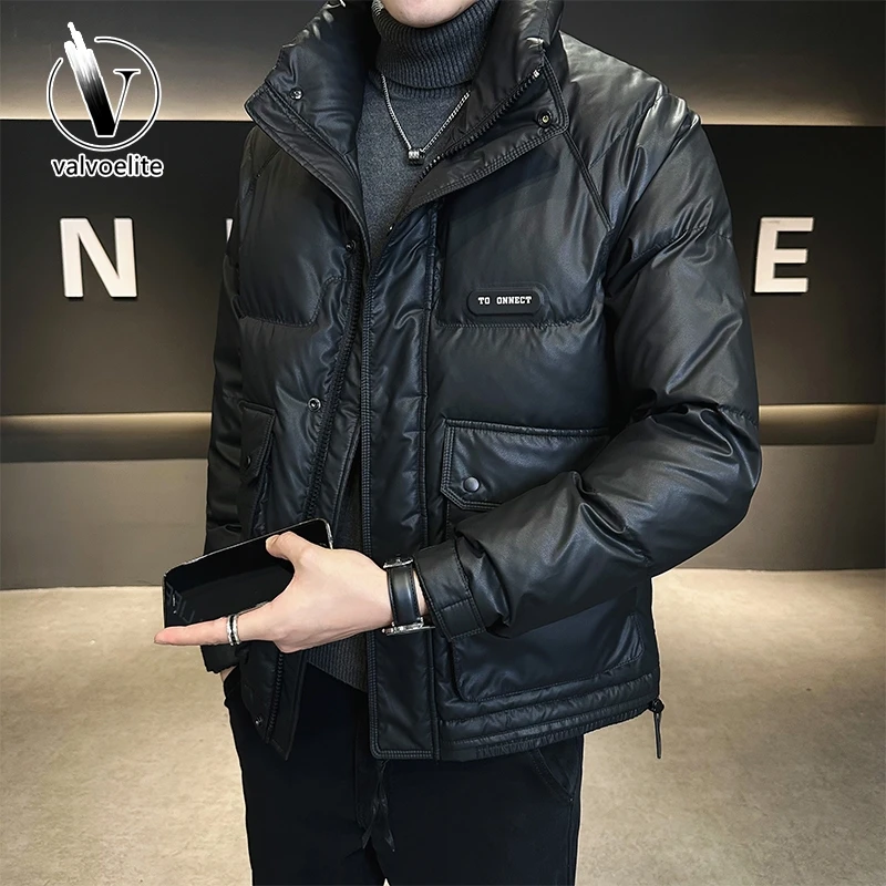VALVOELITE羽绒服男款冬季2024新款短款立领加厚防寒高端内胆外套