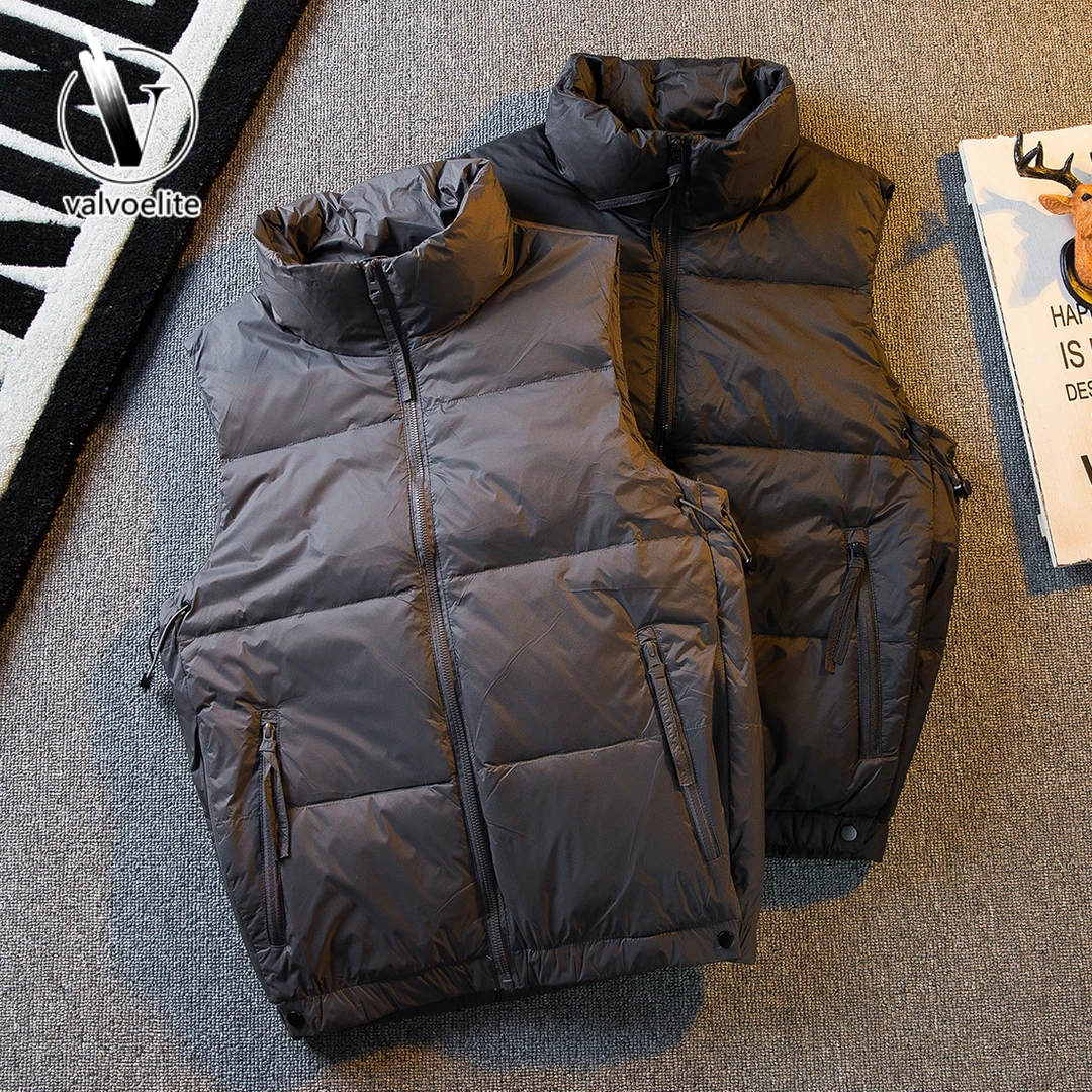 VALVOELITE冬季白鸭绒无袖羽绒马甲男款坎肩背心休闲保暖外套男装