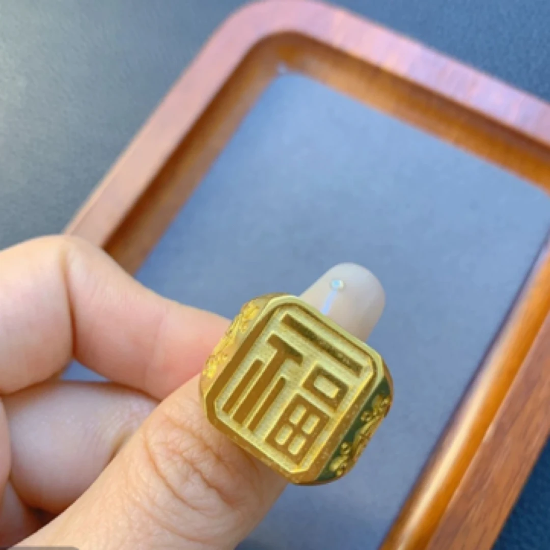 合金戒指 合金戒指 开口 平面复古福字戒 精美百搭