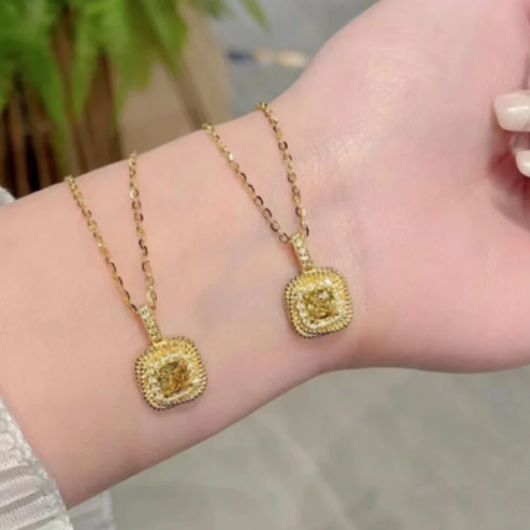 合金合成锆石吊坠 合金材质 小方糖吊坠