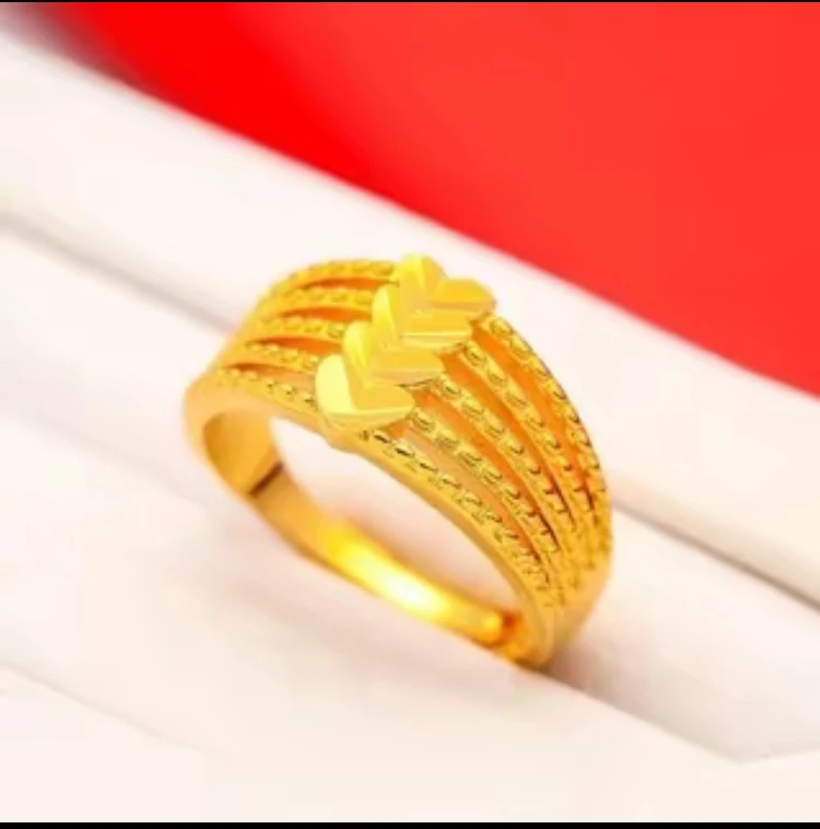 合金戒指 合金材质 五线四心女戒指