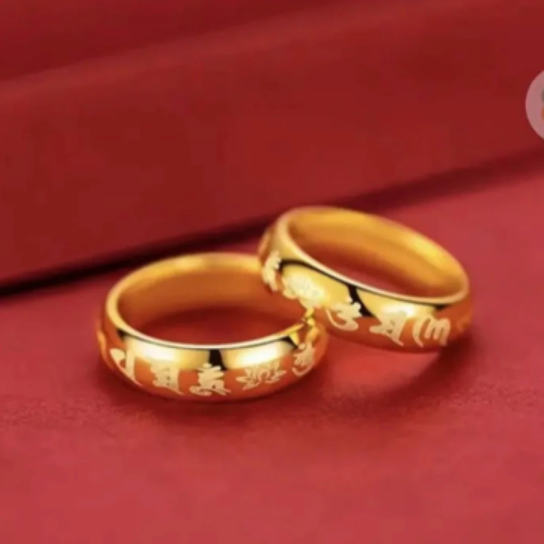 合金戒指 合金材质 亮面闭口六子戒指