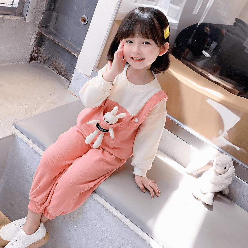 女童套装2024新款秋季女孩韩版洋气时髦网红两件套女宝宝小童秋装