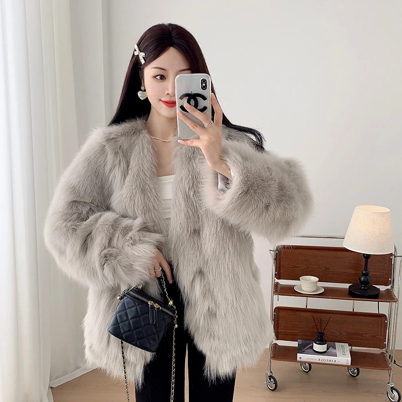 冬季新款托斯卡纳毛毛外套女韩版宽松百搭年轻款毛绒上衣