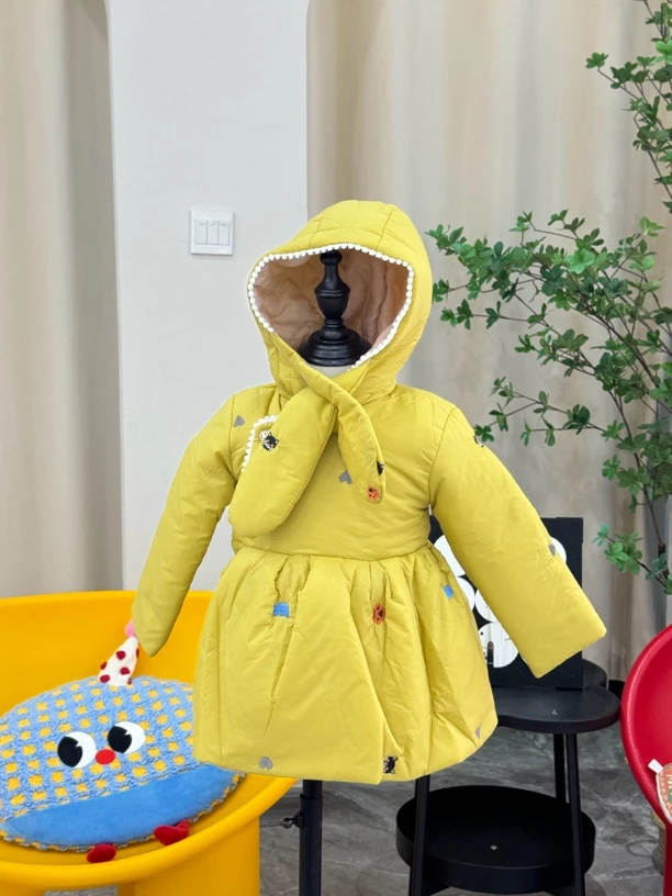 女童连帽羽绒服冬季加厚保暖儿童蒙古袍