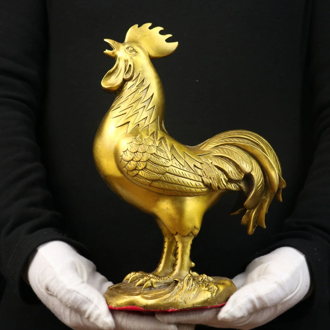 纯铜风水摆件大公鸡金鸡客厅电视柜家居工艺品生肖鸡招财摆设布置