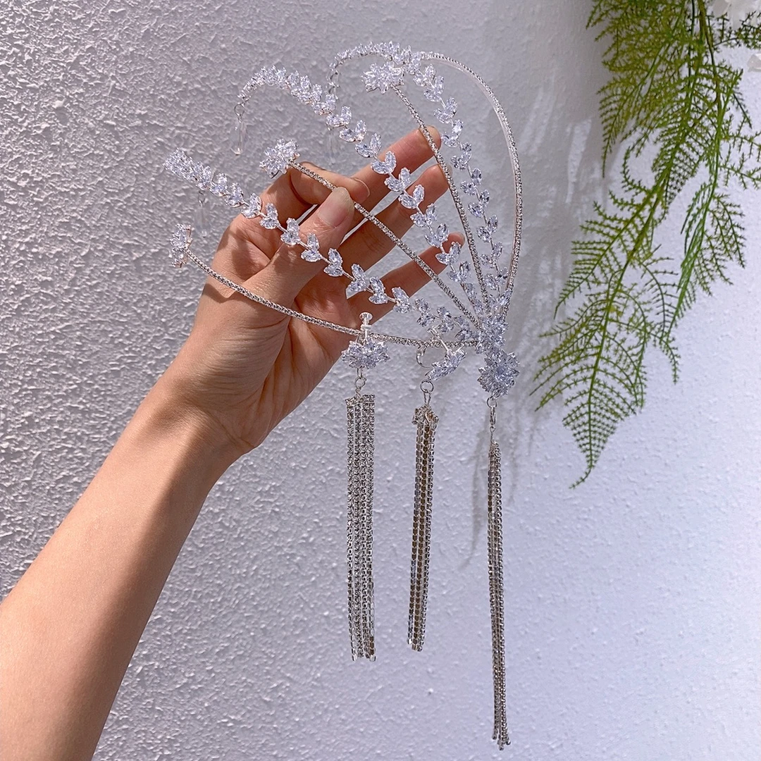 新款水钻锆石婚纱头饰耳环新娘饰品