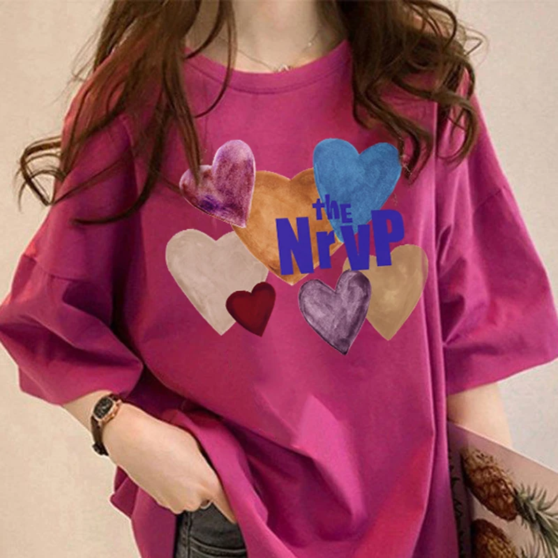 佐朗格奴/纯棉220克夏日情侣上衣重磅火龙果色潮酷美式短袖T恤女