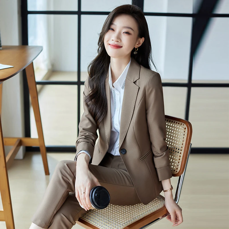 2023年新款职业套装女春秋商务时尚面试气质工作服高端西装外套
