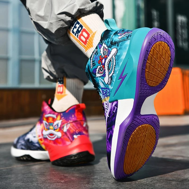 鸳鸯球鞋男篮球夏季透气初中学生青少年运动鞋子男潮鞋高帮跑步鞋