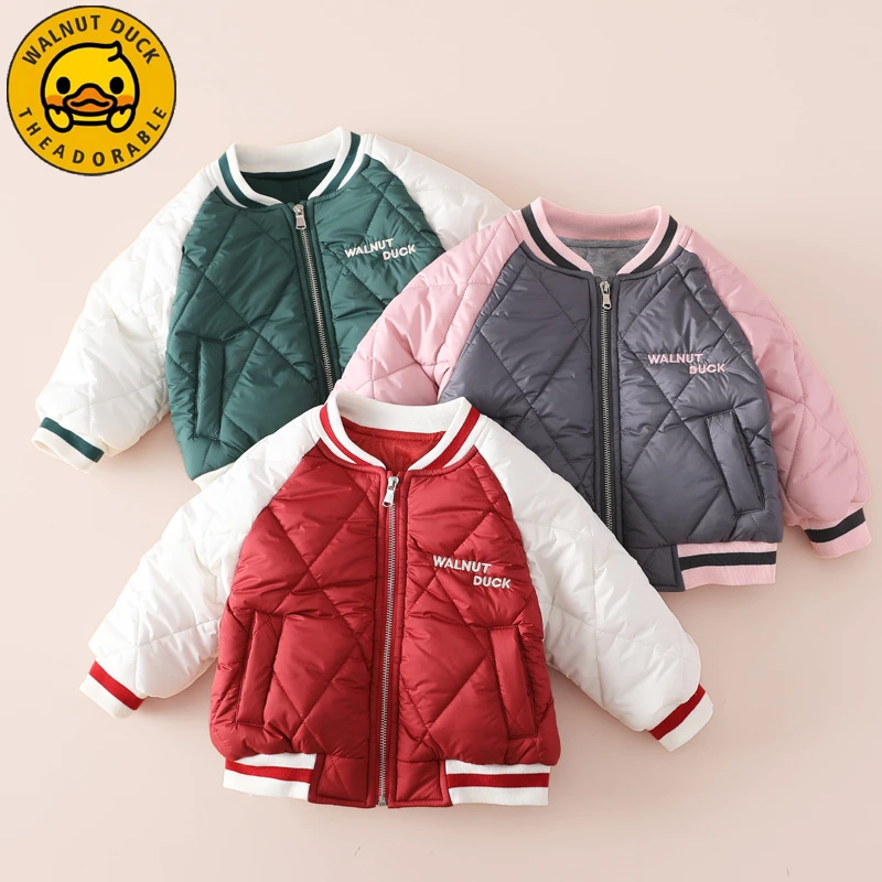 【小黄鸭专场】小黄鸭儿童秋冬新款休闲加厚棉服棒球服外套潮FK739
