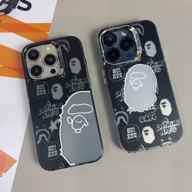 磨砂浮雕猿人猴iphone15/14/13promax潮牌创意苹果15男士手机壳