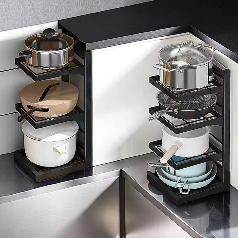 【小杨直播】厨房置物架家用落地多层收纳架子多功能橱柜分层放锅架