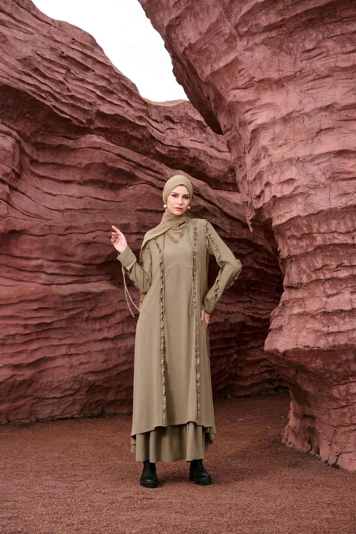 Mary.sr(妙手丹青）新款木耳边连衣裙