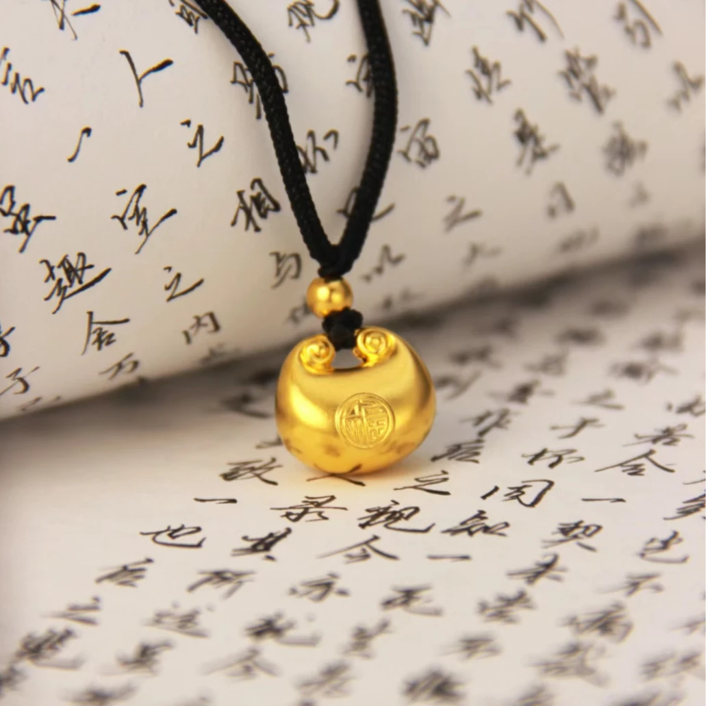 合金吊坠 古法福牌小胖福好运珠吊坠