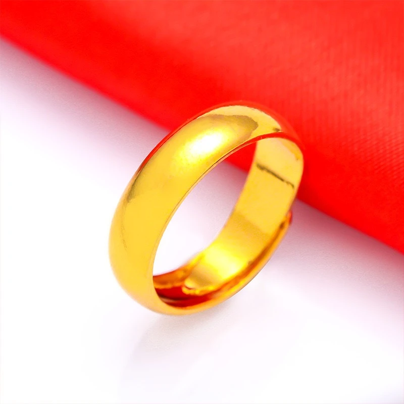 合金戒指 精工品质真金色（光面戒指）男士古法亮面经典素款不掉色