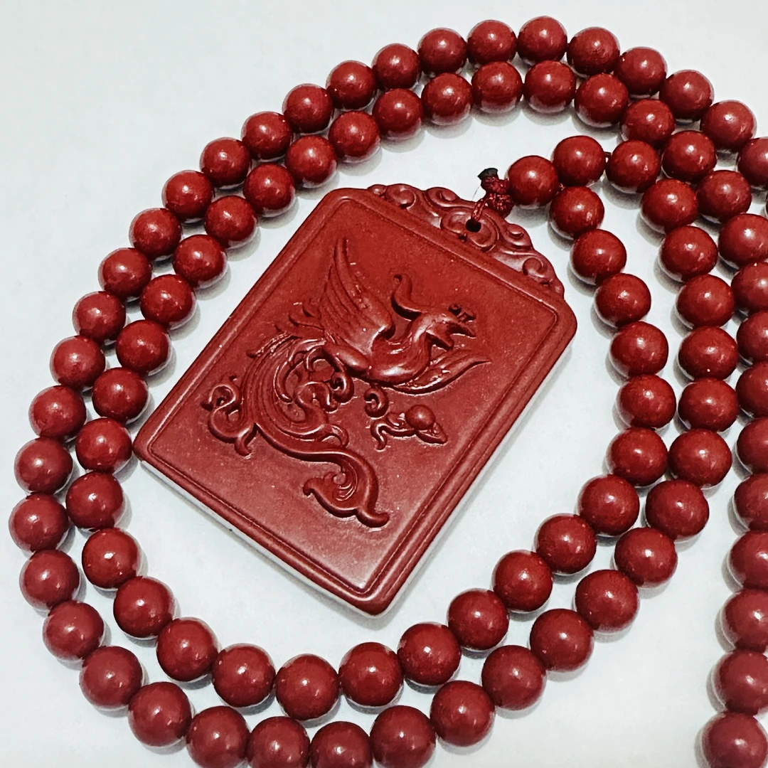 非金属布艺吊坠 红色龙凤呈祥吊坠牌
