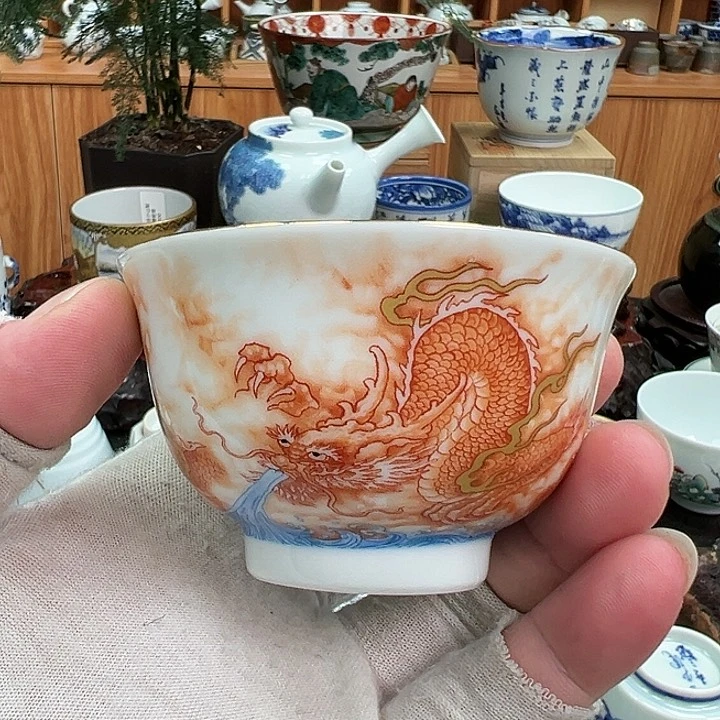 杯景德珍藏龙纹杯主人杯