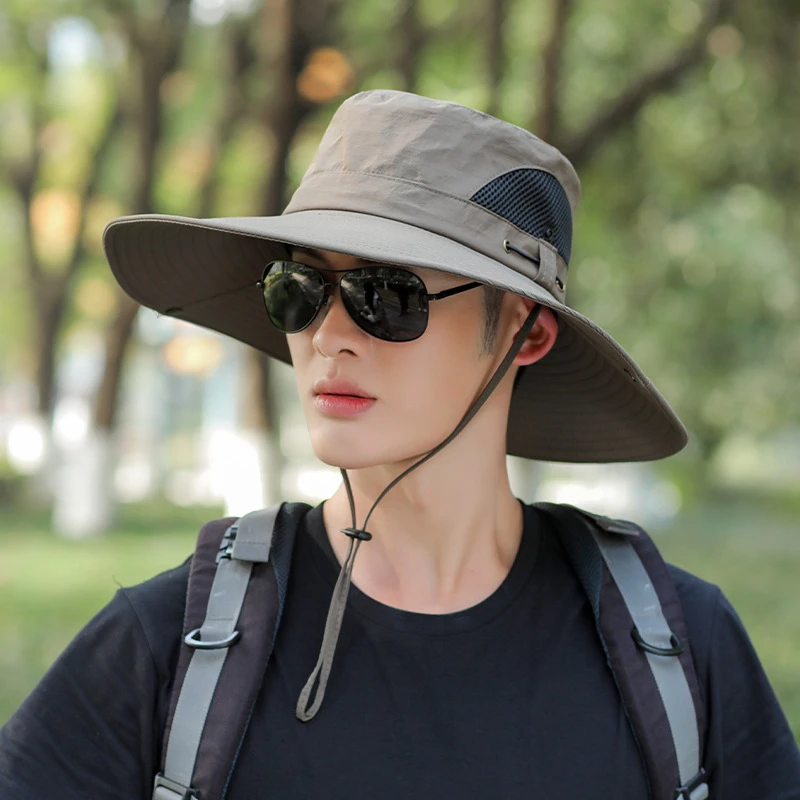 钓鱼防晒帽子男款男士夏季遮阳渔夫登山太阳帽防紫外线钓鱼户外
