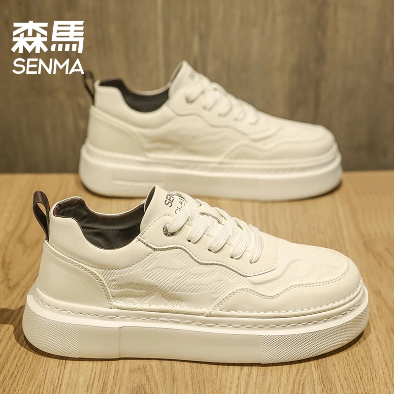 SENMA/森马2024秋季新款男鞋平底板鞋韩版百搭时尚休闲运动小白鞋